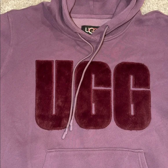 UGG Rey fluffy logo hoodie XL - Picture 2 of 9